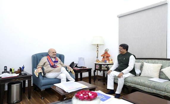 Tripura CM Dr. Manik Saha meets Union Home Minister Amit Shah in Delhi.